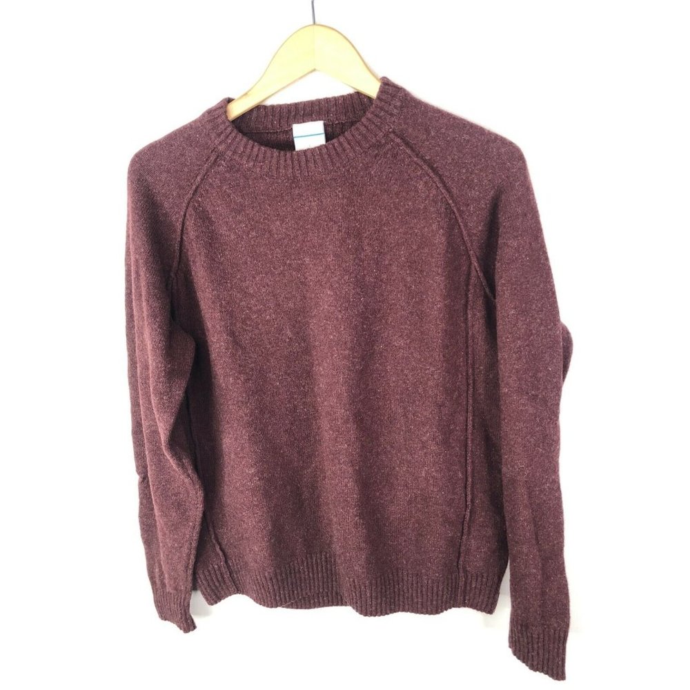 Columbia Wool Cotton Sweater Mens Large Red Soft